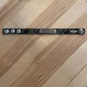 Plunder Green Camouflage Bracelet with Silver Plate